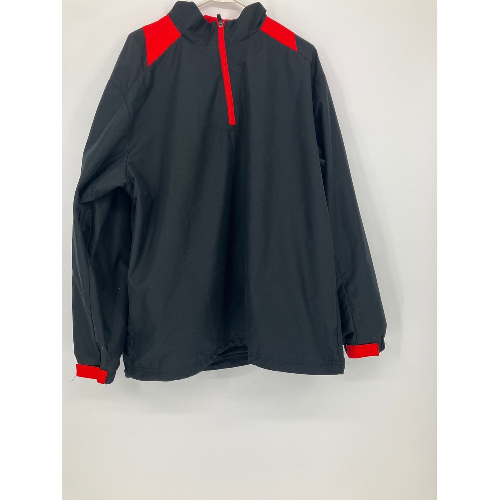 PGA Tour Pro Series Mens XL Quarter Zip Pullover Golf Jacket Black Red Accent